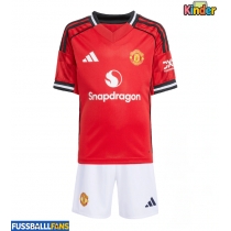 Manchester United Heimtrikotsatz Kinder 2025-26 Kurzarm (+ Kurze Hosen)